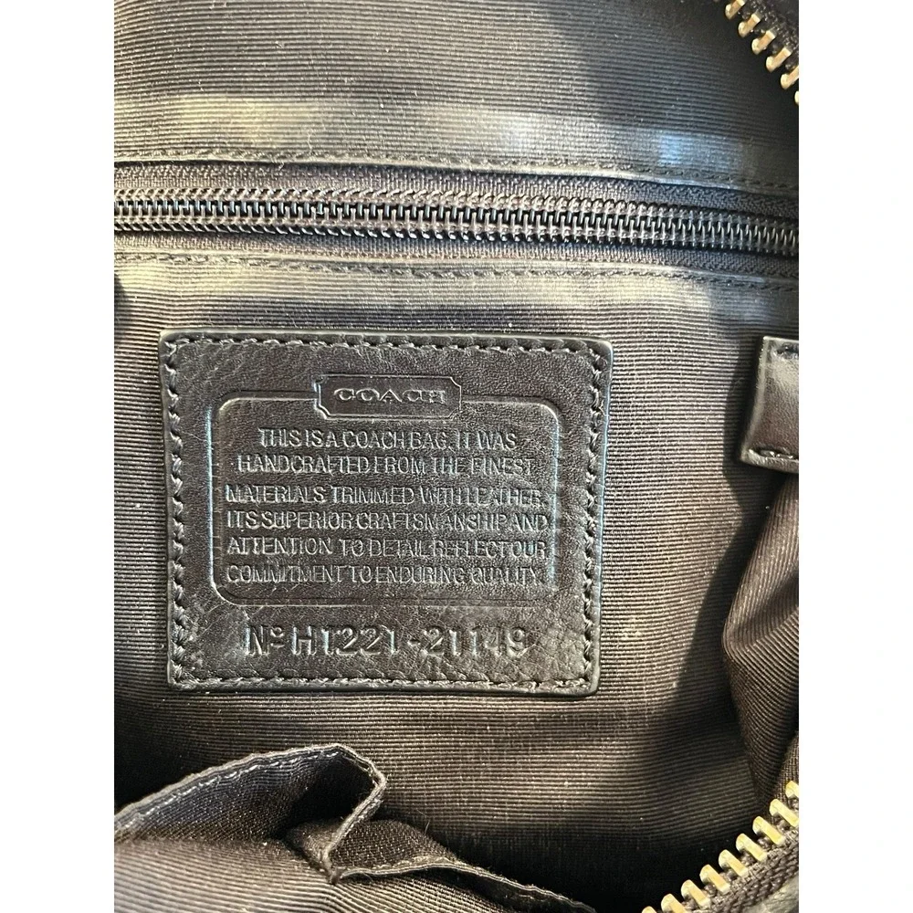 Coach Signature Legacy Leather Canvas 21149 Classic‎ Preppy Black Bag Purse
